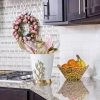 Inspire Me! Home Decor White Ceramic Utensil Holder With Gold Textured Details & Base " From Pops Of Color Home Collection" 1 Inspire Me! Home Decor White Ceramic Utensil Holder With Gold Textured Details & Base " From Pops Of Color Home Collection"