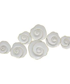 Inspire Me! Home Decor WALL ART & MIRRORS Gold And White Swirl Wall Art