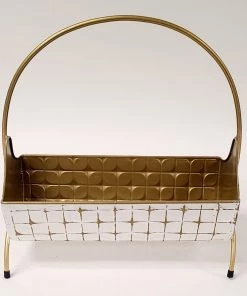 Inspire Me! Home Decor Indoor/Outdoor Gold And White Planters (2 Sizes) 9 Inspire Me! Home Decor Indoor/Outdoor Gold And White Planters (2 Sizes)