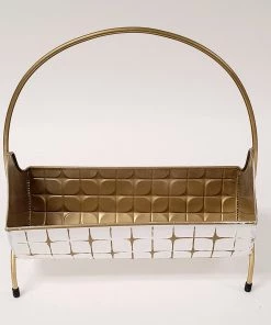 Inspire Me! Home Decor Indoor/Outdoor Gold And White Planters (2 Sizes) 10 Inspire Me! Home Decor Indoor/Outdoor Gold And White Planters (2 Sizes)