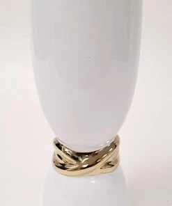 Inspire Me! Home Decor White Ceramic Vase With Elegant Gold Details (2 Sizes) 13 Inspire Me! Home Decor White Ceramic Vase With Elegant Gold Details (2 Sizes)