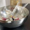 Inspire Me! Home Decor Large Hammered Silver Bowl With Gold Detailing