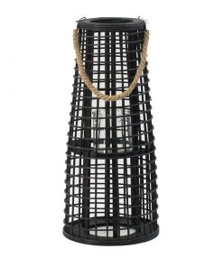 Inspire Me! Home Decor Indoor/Outdoor Rattan Black Tapered Lantern (2 Sizes) 7 Inspire Me! Home Decor Indoor/Outdoor Rattan Black Tapered Lantern (2 Sizes)