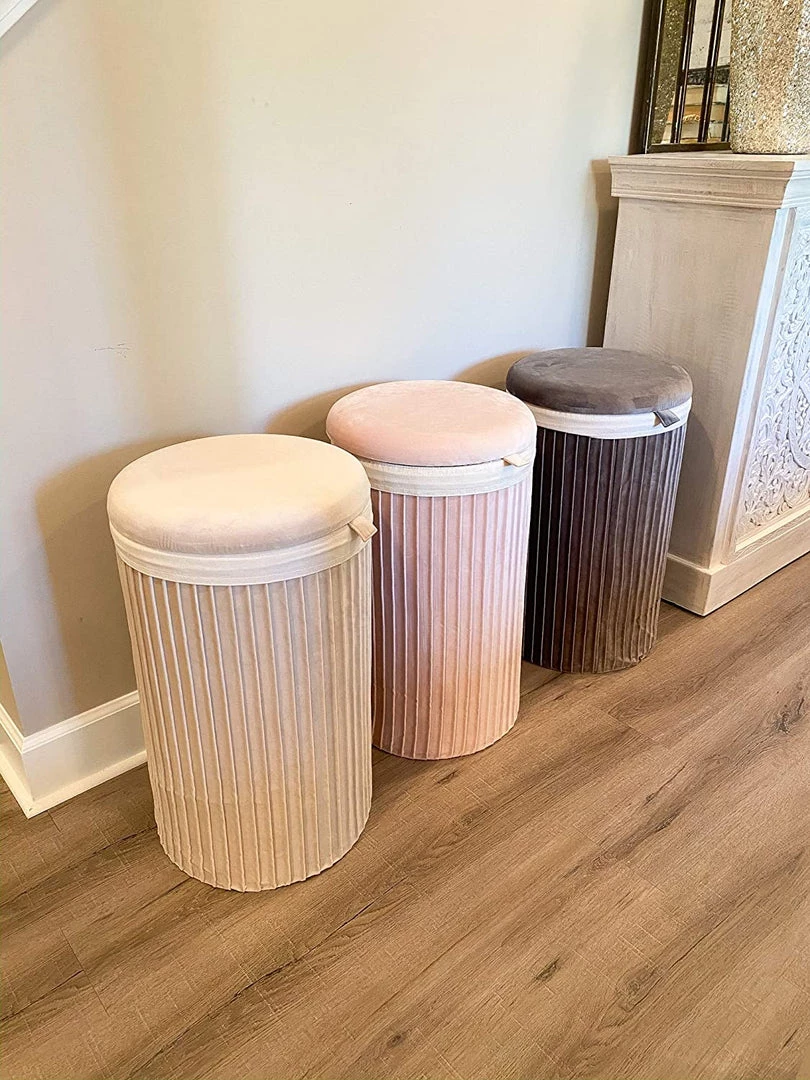 Inspire Me! Home Decor Lydia Pleated Hamper (3 Colors) 3 Inspire Me! Home Decor Lydia Pleated Hamper (3 Colors)