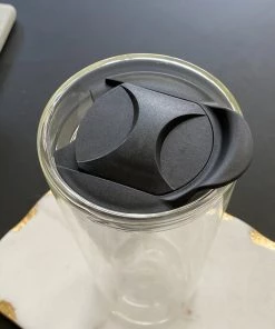 Inspire Me! Home Decor Double Wall Clear Glass Travel Mug