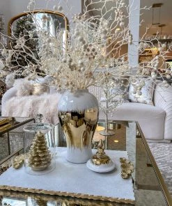 Inspire Me! Home Decor White And Gold Ginger Jar (3 Sizes)