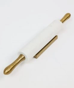 Inspire Me! Home Decor Marble Rolling Pin With Gold Hammered Handles