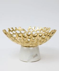 Inspire Me! Home Decor Textured Design Bowl With White Marble Base (2 Colors) "From Pops Of Color Home Collection"