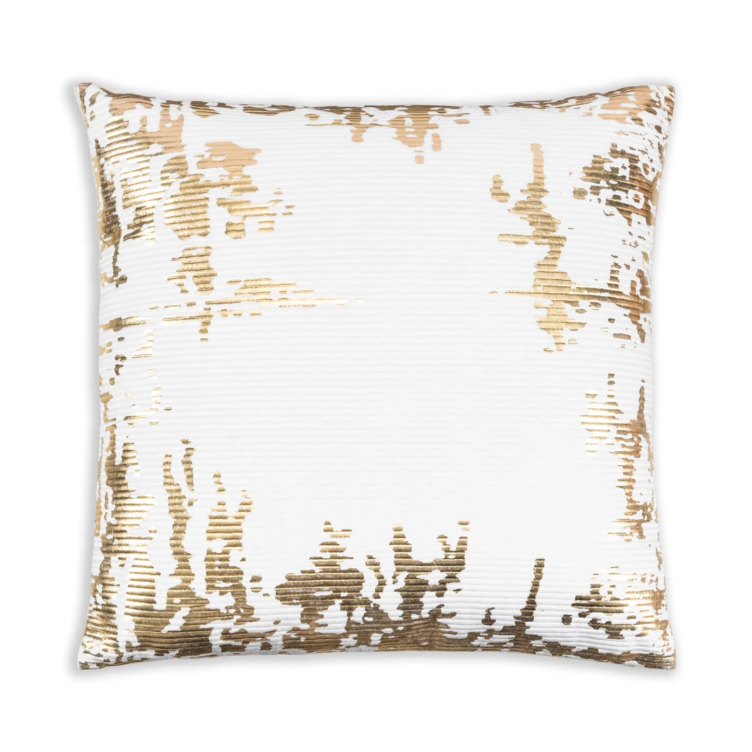 Cloud9d PILLOWS, RUGS, & THROWS Asra - White Velvet Pillow W/ Shiny Gold Foil Print - 20" X 20" 3 Cloud9d PILLOWS, RUGS, & THROWS Asra - White Velvet Pillow W/ Shiny Gold Foil Print - 20" X 20"