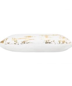 Cloud9d PILLOWS, RUGS, & THROWS Asra - White Velvet Pillow W/ Shiny Gold Foil Print - 20" X 20"