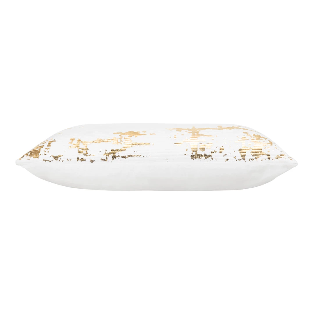 Cloud9d PILLOWS, RUGS, & THROWS Asra - White Velvet Pillow W/ Shiny Gold Foil Print - 20" X 20" 4 Cloud9d PILLOWS, RUGS, & THROWS Asra - White Velvet Pillow W/ Shiny Gold Foil Print - 20" X 20"