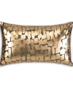 Cloud9d Becca Charcoal Gold Pillow - 14" X 20" PILLOWS, RUGS, & THROWS