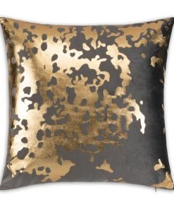 Cloud9d Elise Charcoal Gold Pillow - 20" X 20" PILLOWS, RUGS, & THROWS