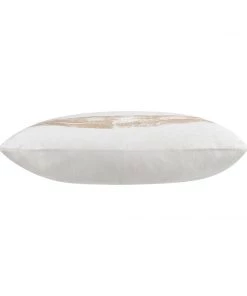 Cloud9d PILLOWS, RUGS, & THROWS Leyla - Ivory Velvet Pillow W/ Hand Painted Gold Brushstrokes - 20" X 20"