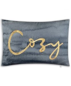 Cloud9d Digital Printed Fabric Pillow W/ Metallic Emdroidery (2 Colors) - 18" X 12" PILLOWS, RUGS, & THROWS