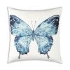 Cloud9d Ella - Digital Outdoor Printed Fabric Pillow In Blue Butterfly Print W/ Rose Gold Metallic Print - 18" X 18" PILLOWS, RUGS, & THROWS 2 Cloud9d Ella - Digital Outdoor Printed Fabric Pillow In Blue Butterfly Print W/ Rose Gold Metallic Print - 18" X 18" PILLOWS, RUGS, & THROWS