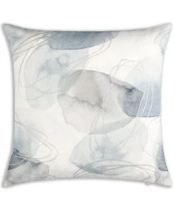 Cloud9d Isla - Digital Printed Outdoor Fabric Pillow In Greys W/ Silver Metallic Print - (2 Styles) - 18" X 18" PILLOWS, RUGS, & THROWS