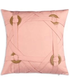 Cloud9d Outdoor Pillow W/ Wooden Rings (3 Colors) - 18" X 18" PILLOWS, RUGS, & THROWS