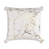 Cloud9d Rami - Faux Fur Pillow W/ Gold Printing And Pom Pom Trim - 20" X 20"