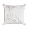 Cloud9d PILLOWS, RUGS, & THROWS Rami - Faux Fur Pillow W/ Silver Printing And Pom Pom Trim - 20" X 20"