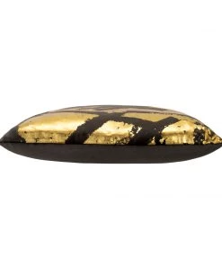 Cloud9d PILLOWS, RUGS, & THROWS Zara - Charcoal Velvet Pillow W/ Abstract Gold Foil - 22" X 22"