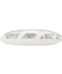 Cloud9d Zara - Ivory Velvet Pillow W/ Abstract Silver Foil - 22" X 22" PILLOWS, RUGS, & THROWS