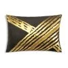 Cloud9d PILLOWS, RUGS, & THROWS Zara - Charcoal Velvet Pillow W/ Abstract Gold Foil And Embroidery - 20" X 14"