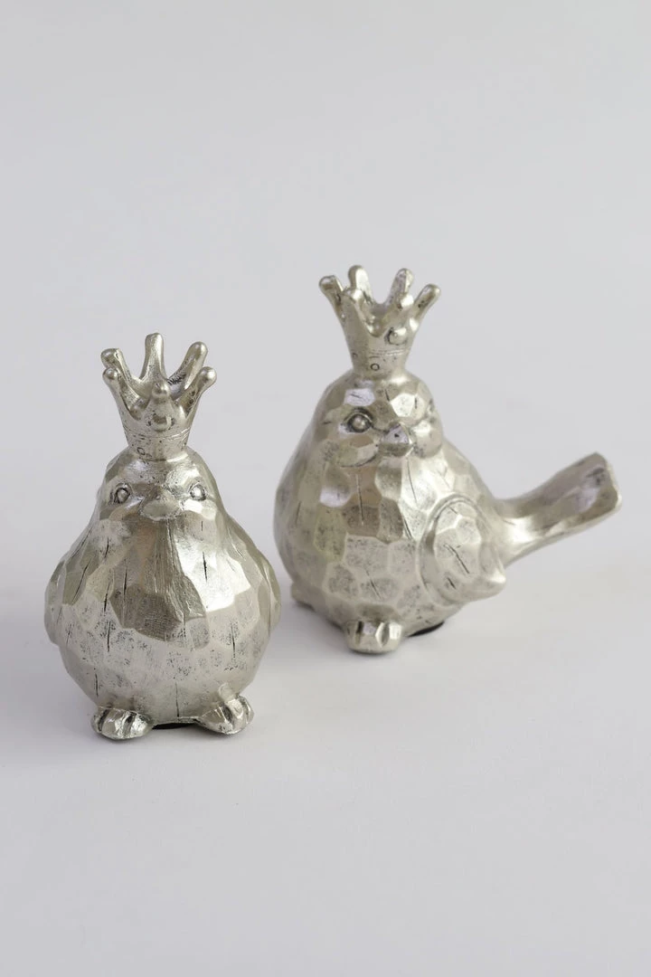 Inspire Me! Home Decor Light Champagne Birds W/ Crowns, Set Of 2 6 Inspire Me! Home Decor Light Champagne Birds W/ Crowns, Set Of 2