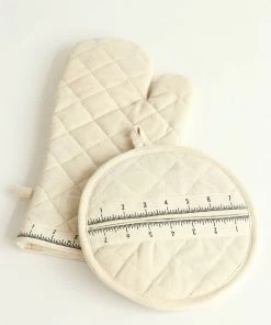 Inspire Me! Home Decor Natural Measuring Edge Oven Mit And Potholder Set KITCHEN
