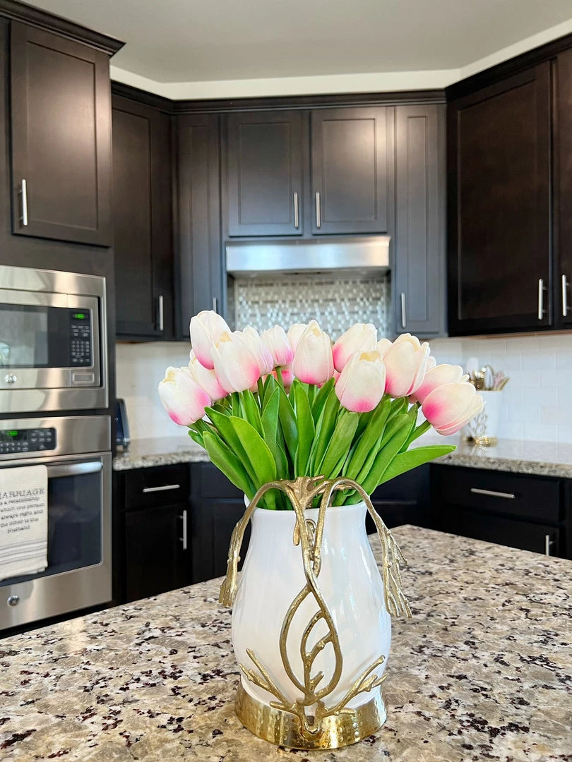 Inspire Me! Home Decor White Ceramic Pitcher With Gold Textured Design Handle & Base " From Pops Of Color Home Collection" 5 Inspire Me! Home Decor White Ceramic Pitcher With Gold Textured Design Handle & Base " From Pops Of Color Home Collection"