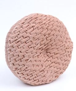 Inspire Me! Home Decor PILLOWS, RUGS, & THROWS Blush Woven Velvet Round Pillow