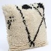 Inspire Me! Home Decor Black And Cream Woven Wool Shag Pillow PILLOWS, RUGS, & THROWS
