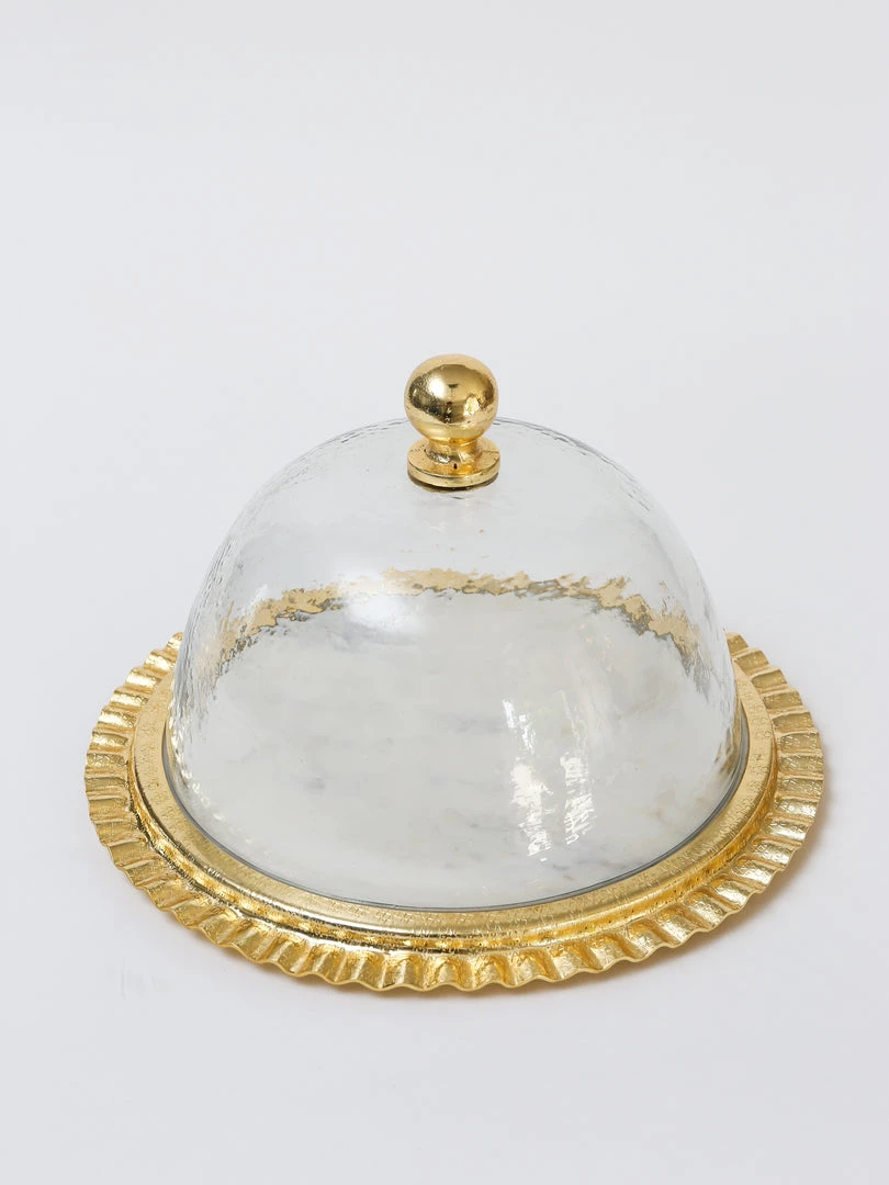 Inspire Me! Home Decor Gold Cake Dome With Ripple Edge (2 Colors) 8 Inspire Me! Home Decor Gold Cake Dome With Ripple Edge (2 Colors)