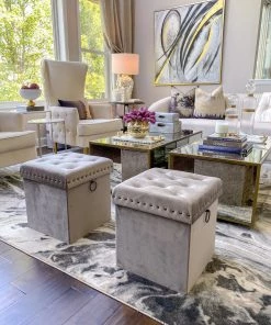 Inspire Me! Home Decor Gold Anastasia Storage Ottoman (4 Colors)