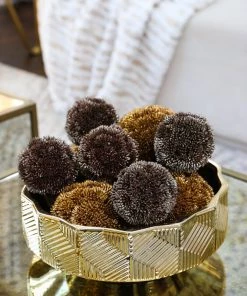 Inspire Me! Home Decor Copper Metallic Floral Orb (2 Sizes)