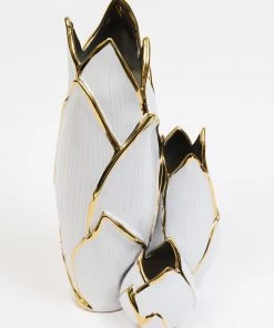 Inspire Me! Home Decor White & Gold Cluster Vase