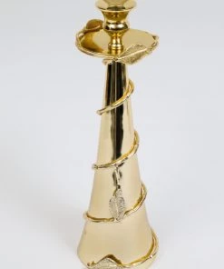 Inspire Me! Home Decor Gold Candle Holder Leaf Design (2 Sizes)