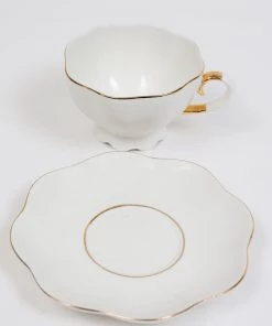 Inspire Me! Home Decor Set Of 2 White & Gold Tea Set