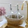 Inspire Me! Home Decor Silver Glass Soap Dispenser And Basket Set (3-piece Set)