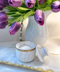 Inspire Me! Home Decor Marble Spice Jar With Lid Gold