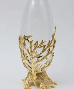 Inspire Me! Home Decor Gold Metal Branch And Glass Vase