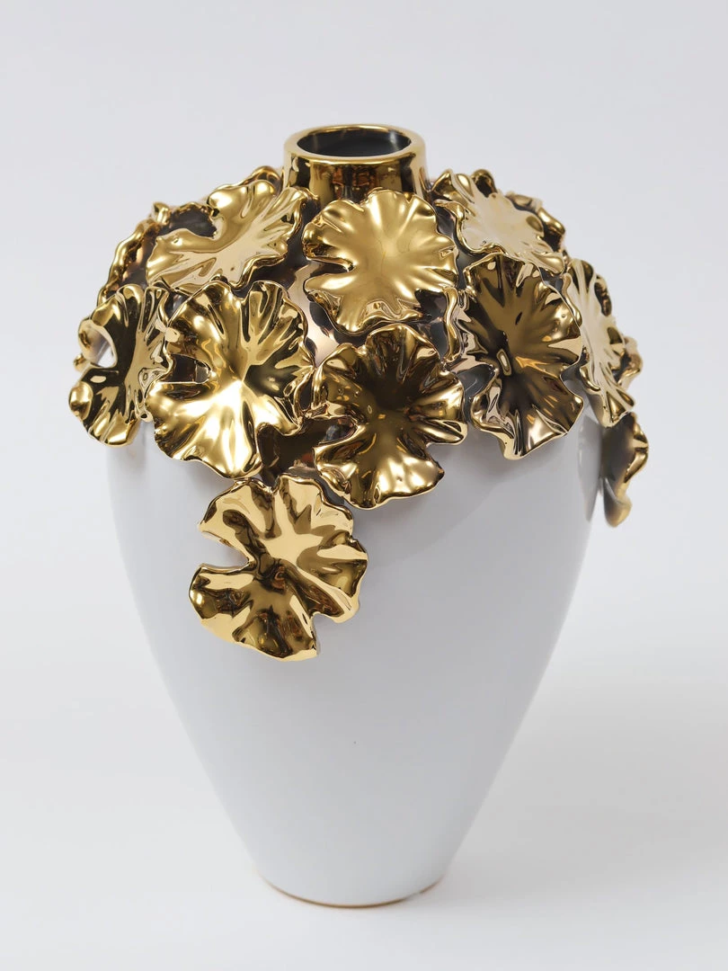 Inspire Me! Home Decor Gold Cascading Floral And White Vase 5 Inspire Me! Home Decor Gold Cascading Floral And White Vase