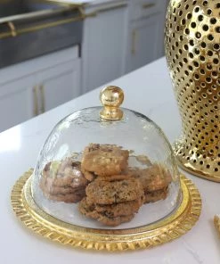 Inspire Me! Home Decor Gold Cake Dome With Ripple Edge (2 Colors) 13 Inspire Me! Home Decor Gold Cake Dome With Ripple Edge (2 Colors)