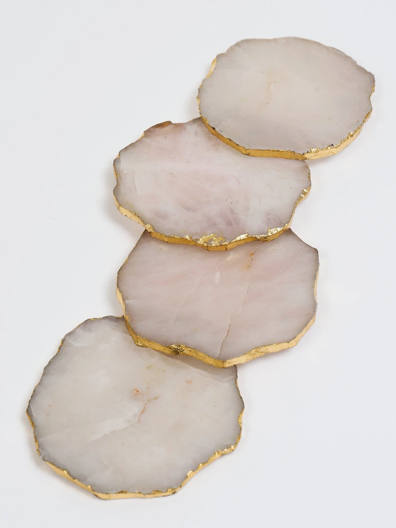 Inspire Me! Home Decor Rose Quartz Coasters (2 Colors) 4 Inspire Me! Home Decor Rose Quartz Coasters (2 Colors)