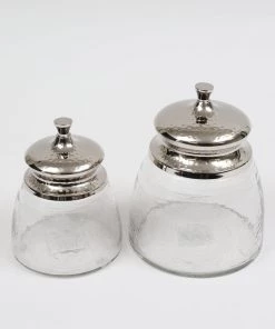 Inspire Me! Home Decor Silver Jar With Lid (2 Sizes)