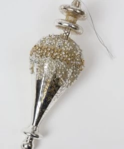 Inspire Me! Home Decor Gold Metallic Glass Finial Ornament (2 Colors)