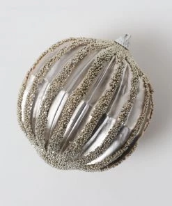 Inspire Me! Home Decor Gold Ribbed Orb Ornaments (2 Colors)
