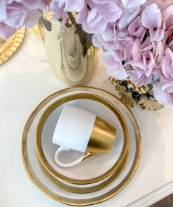 Inspire Me! Home Decor Gold And White 4 Piece Place Setting