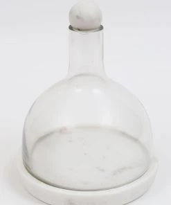 Inspire Me! Home Decor Glass Decanter With Round Marble Topper And Base