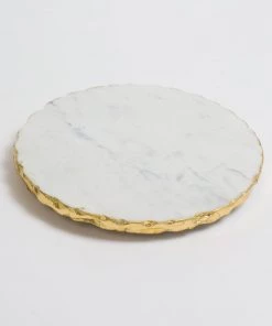 Inspire Me! Home Decor Marble Trivet With Gold Edges